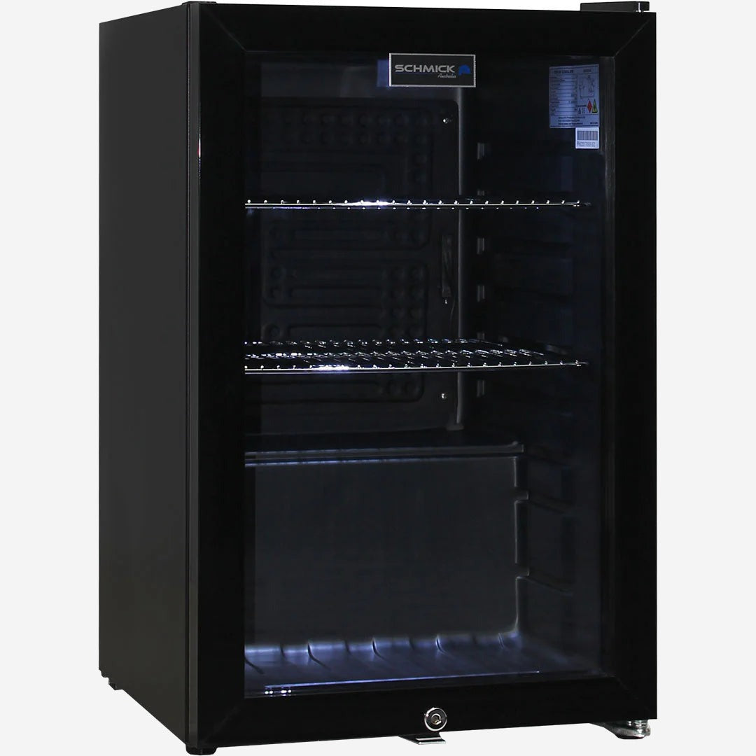 Schmick Black Tropical Double Glazed Glass Door Bar Fridge