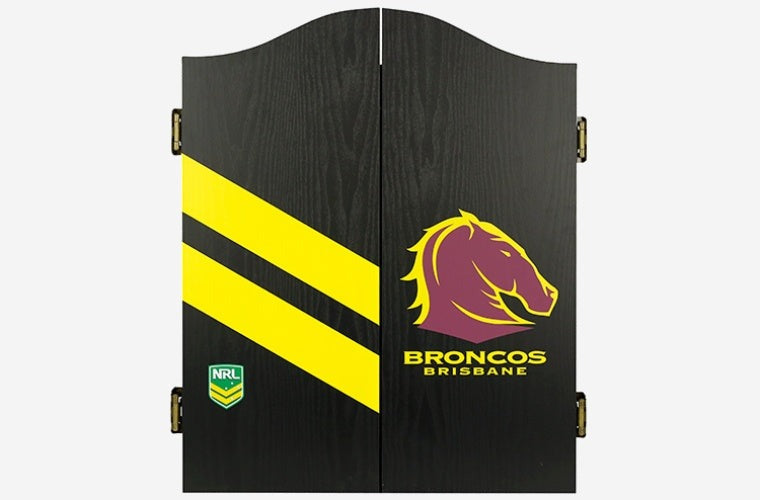 Brisbane Broncos Dart Board and Cabinet Set