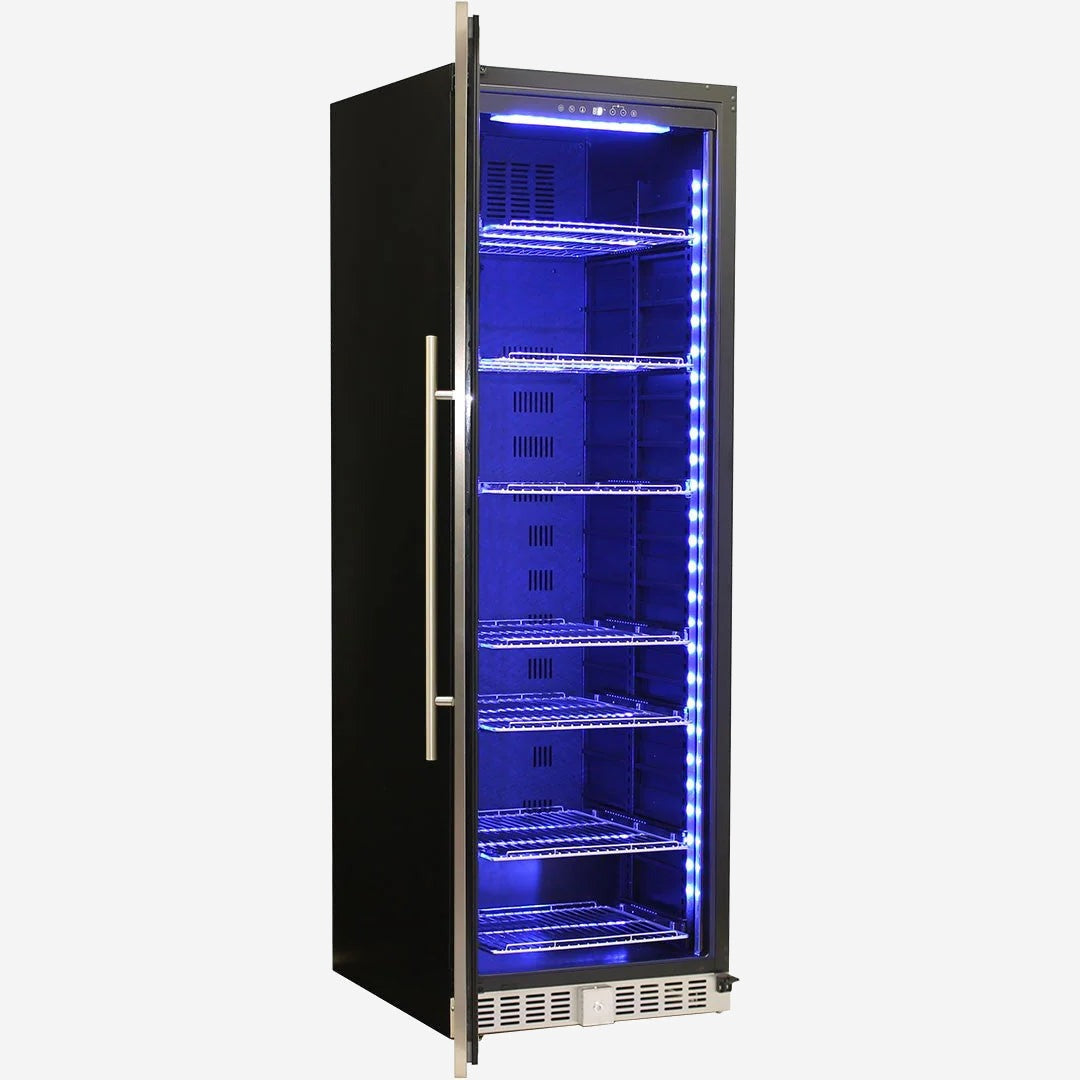 Schmick Upright Glass Door Drinks Refrigerator Model BD425RB-B Right Hinged