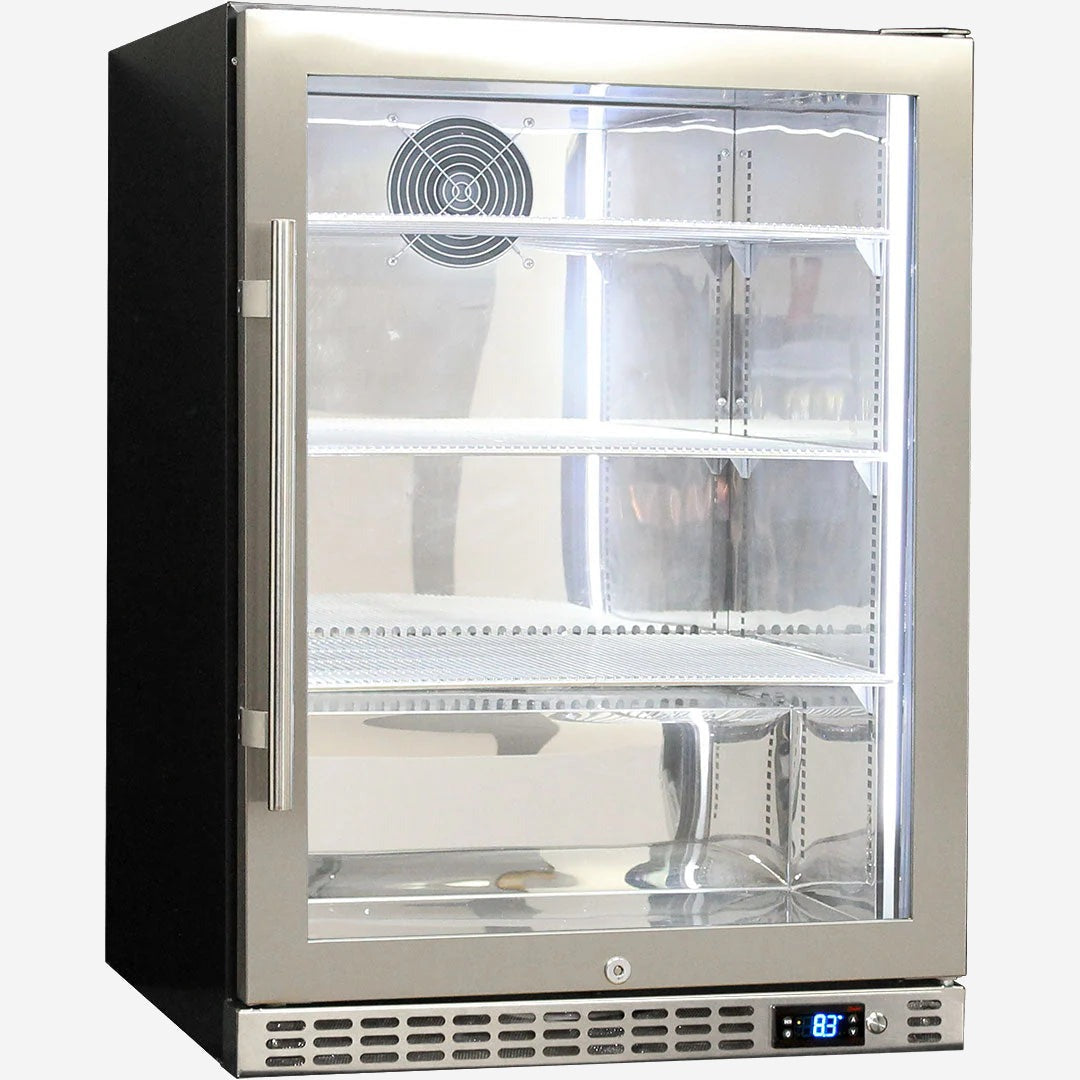 Schmick Quiet Running Front Venting Under Bench Glass Door Bar Fridge Heated Glass Model SK156R-HD