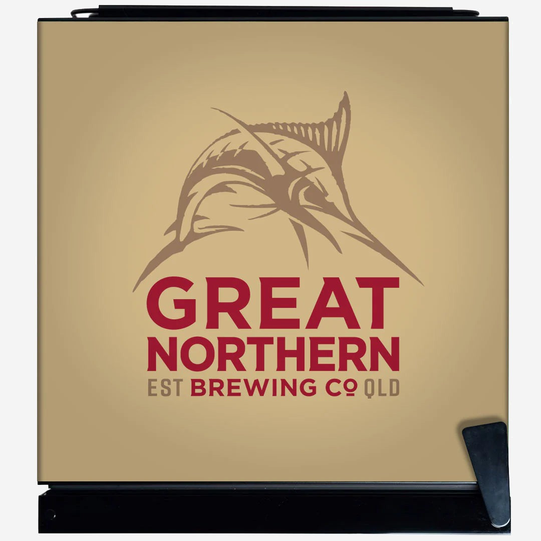Great Northern Branded Glass Door Bar Fridge With Cool Frosted Door Logo