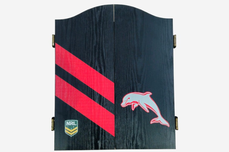 Redcliffe Dolphins Dart Board and Cabinet Set