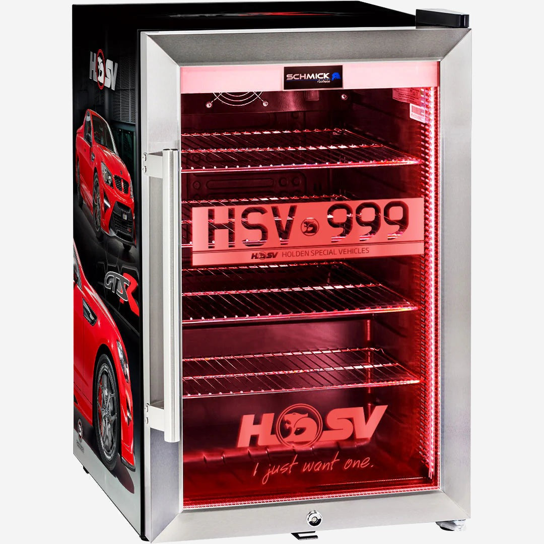HSV GTSR Maloo branded bar fridge. Great gift idea! Add You Own Number Plate To Door! HUS-SC70-SS-GTSR-Maloo