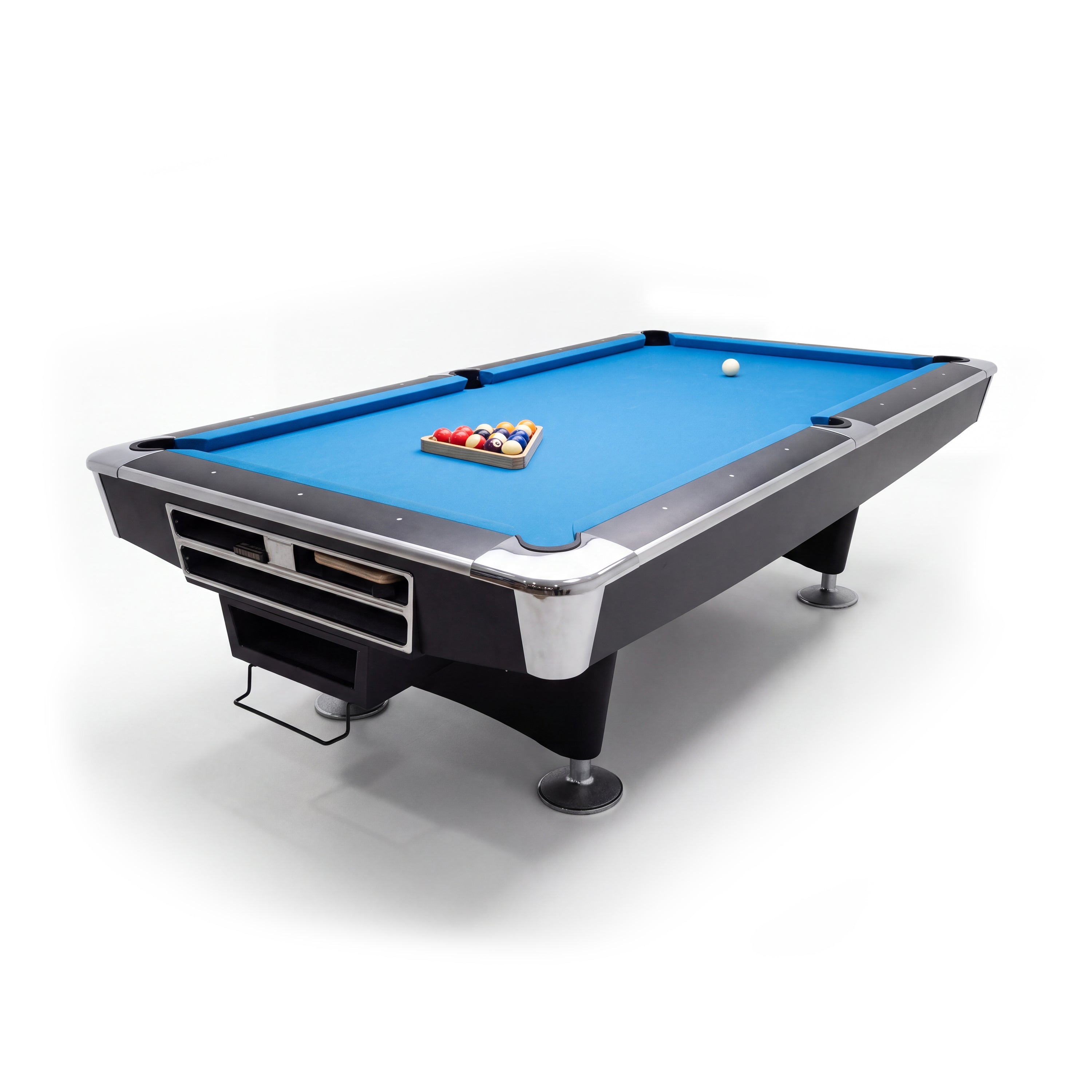8ft American Style Pool Table Ball Return - Blue Felt