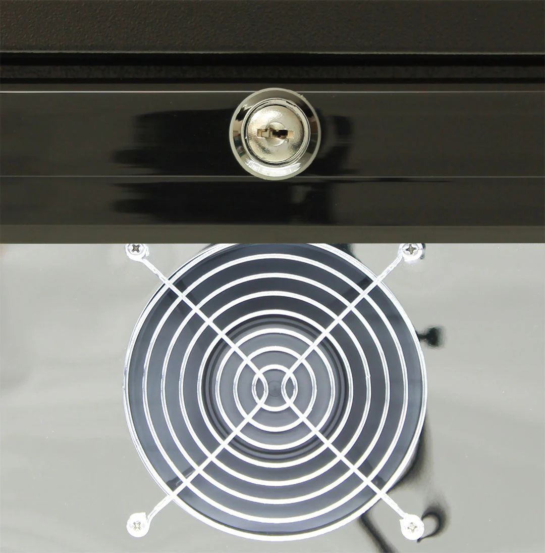 Black Commercial Glass 1 Door Bar Fridge Energy Efficient LG Compressor (ON BACKORDER FOR MID MAY)