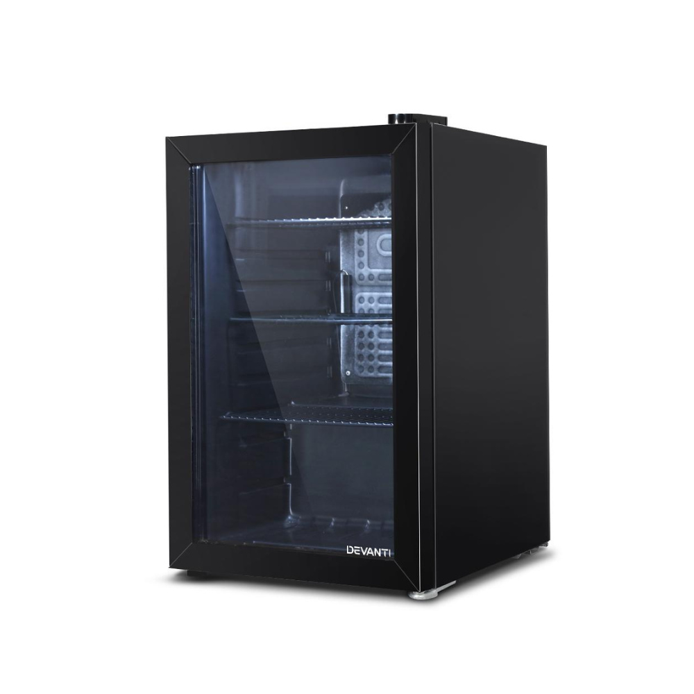 Devanti 70L Bar Fridge Glass Door Mini Countertop Freezer Fridges Bottle Cooler