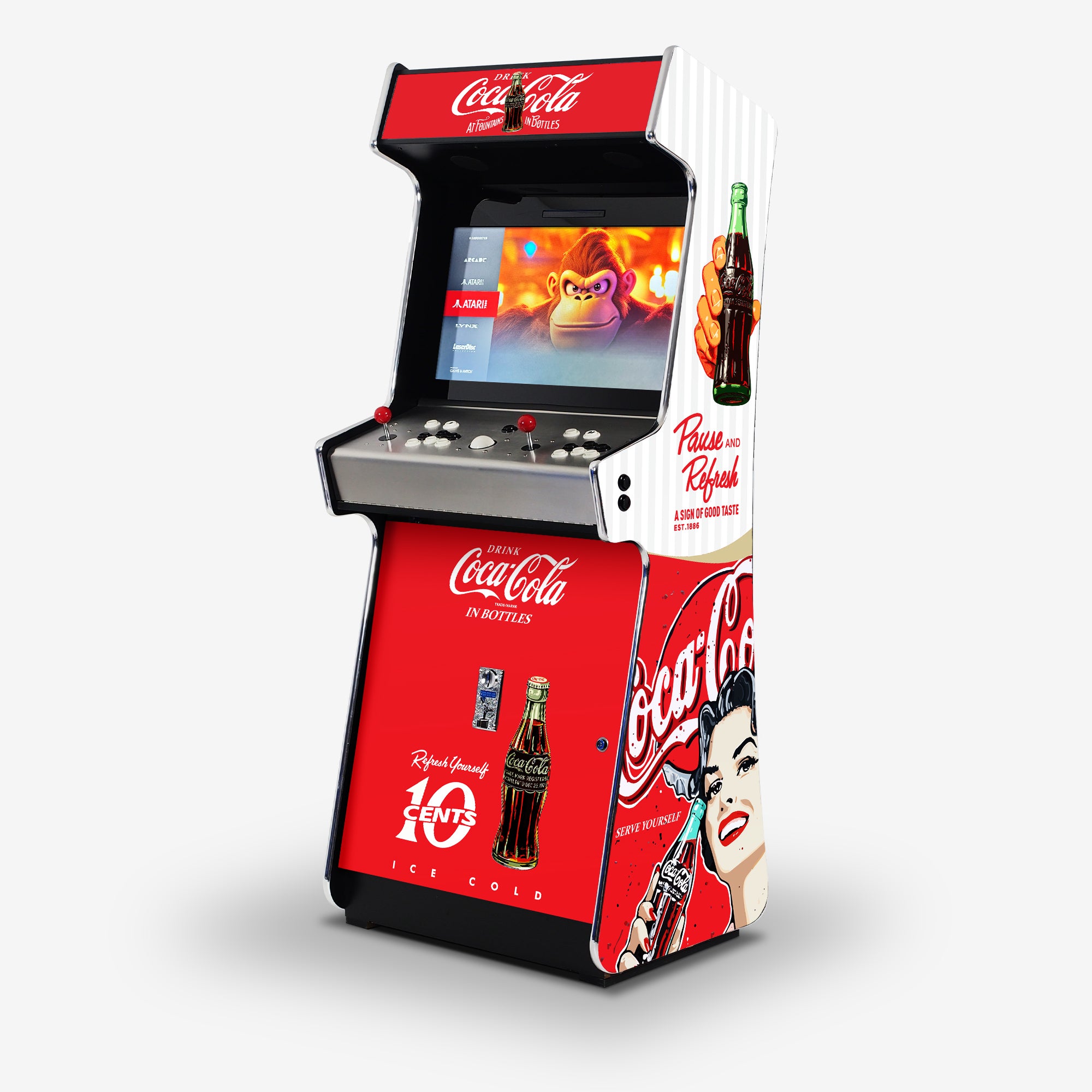Coca-Cola コリントゲーム Coca-Cola Retro Upright Arcade Machine Platinum - Includes Upto
