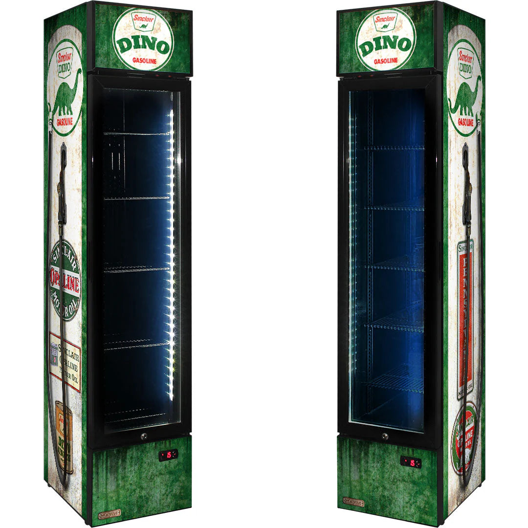 Dino - Fuel Pump Branded Skinny Upright Bar Fridge