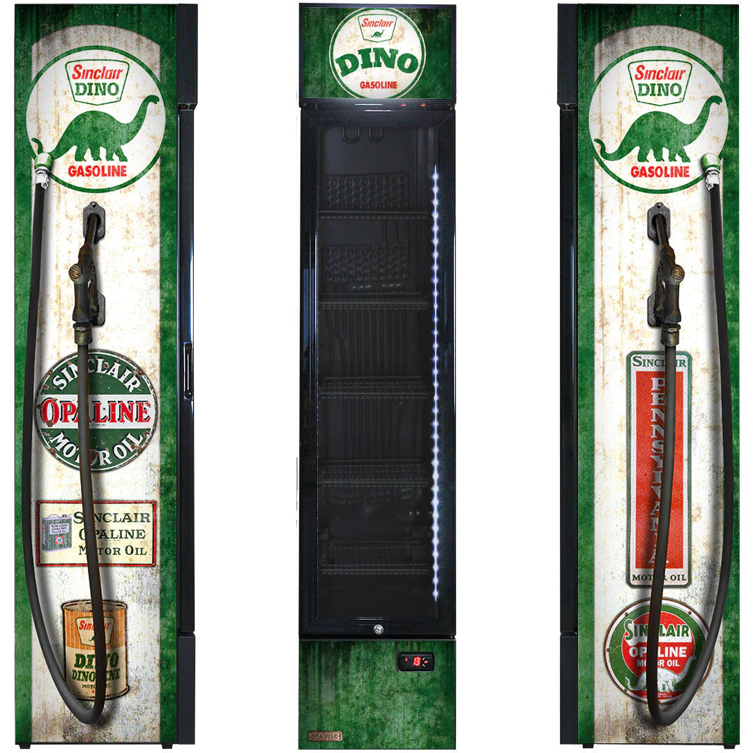 Dino - Fuel Pump Branded Skinny Upright Bar Fridge