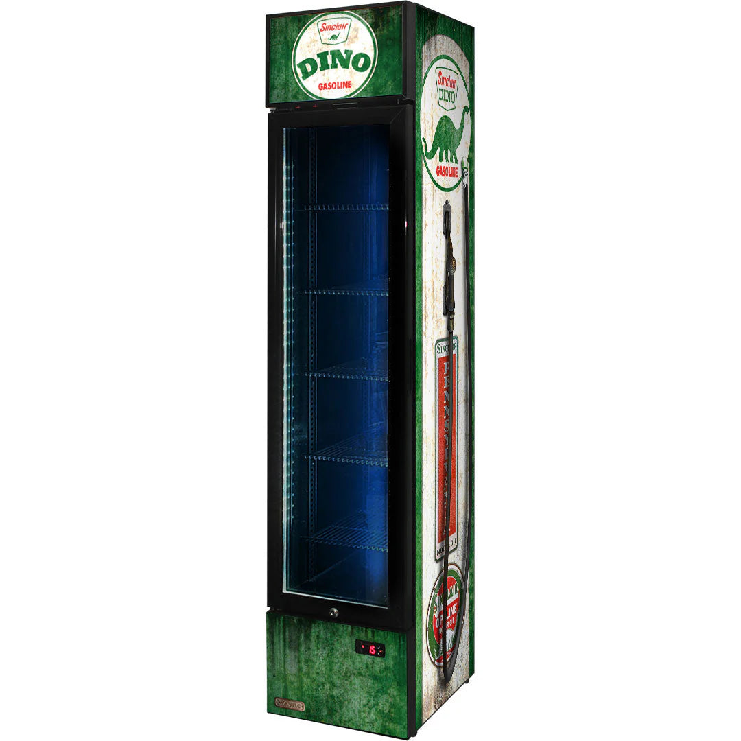 Dino - Fuel Pump Branded Skinny Upright Bar Fridge