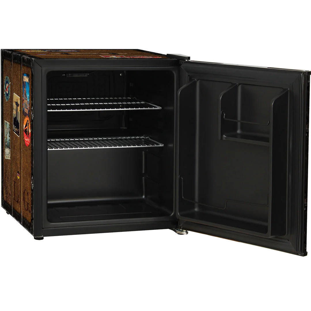 Funky Luggage Case Design Vintage Mini Bar Fridge With Handle And Opener - Add Your Own Initials
