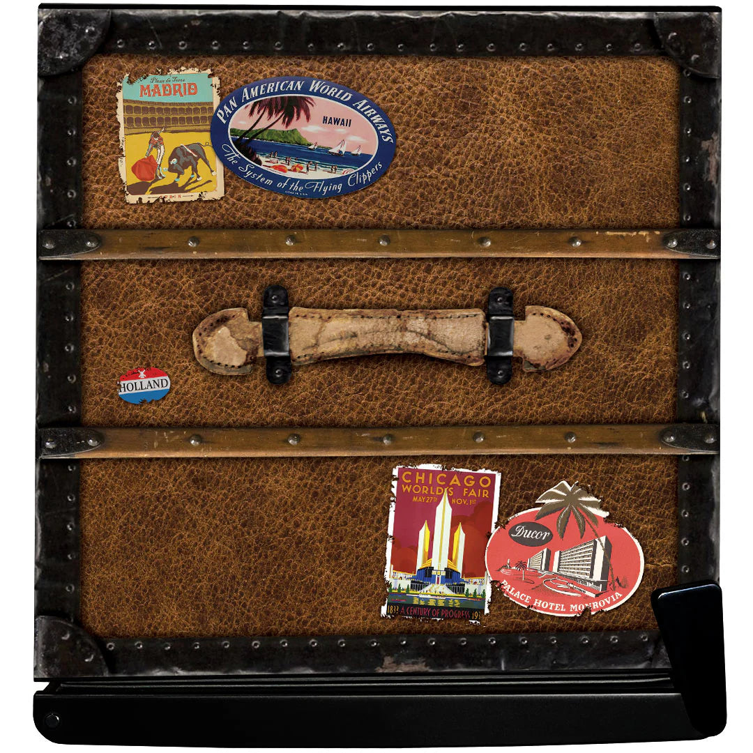 Funky Luggage Case Design Vintage Mini Bar Fridge With Handle And Opener - Add Your Own Initials