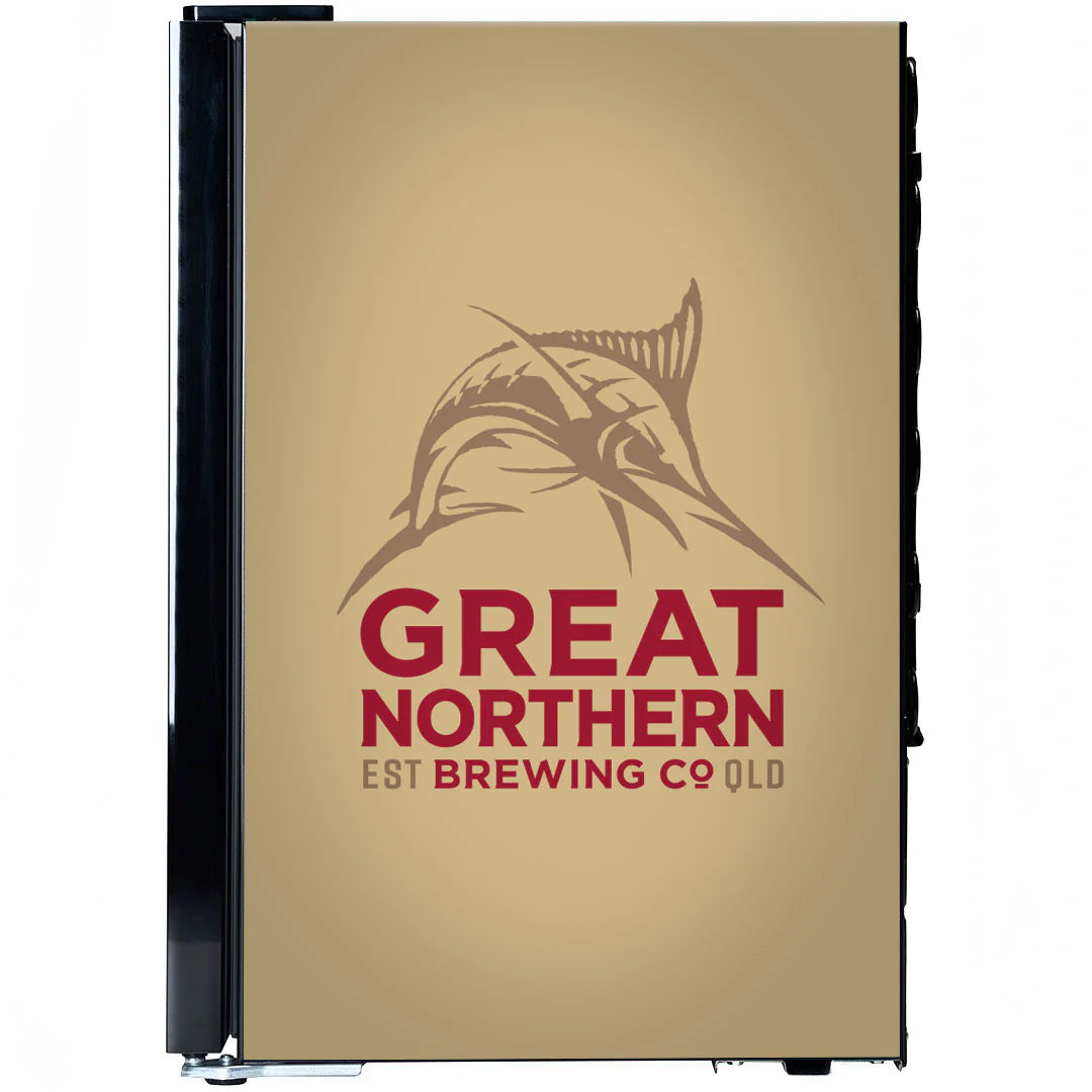 Great Northern Branded Glass Door Bar Fridge With Cool Frosted Door Logo