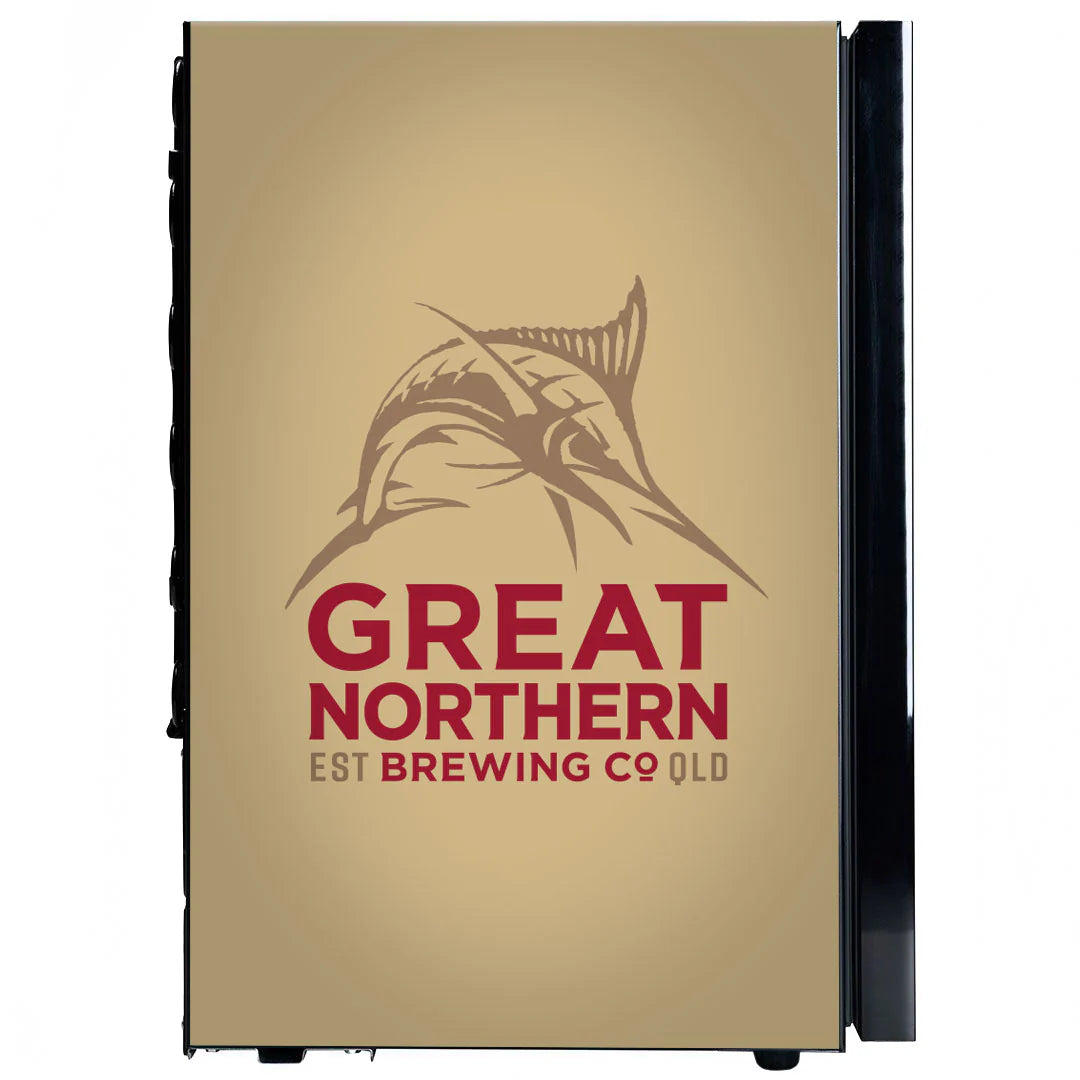 Great Northern Branded Glass Door Bar Fridge With Cool Frosted Door Logo