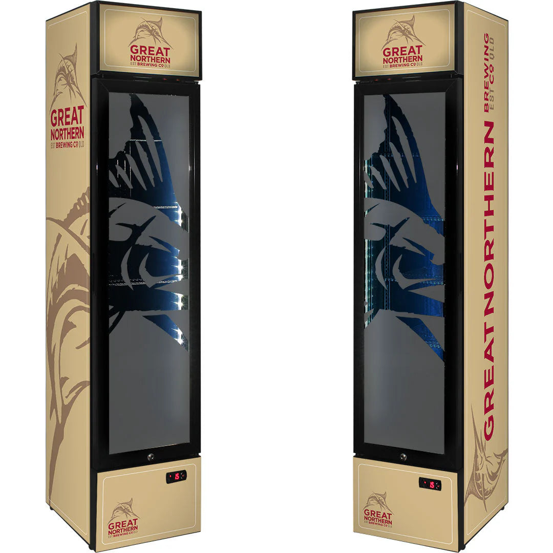 Great Northern Branded Skinny Upright Bar Fridge Add