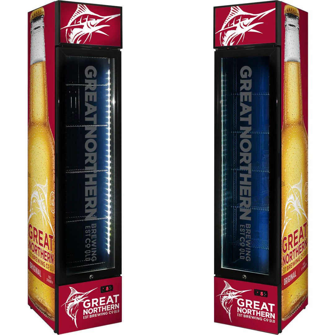 Great Northern Original Branded Skinny Upright Bar Fridge