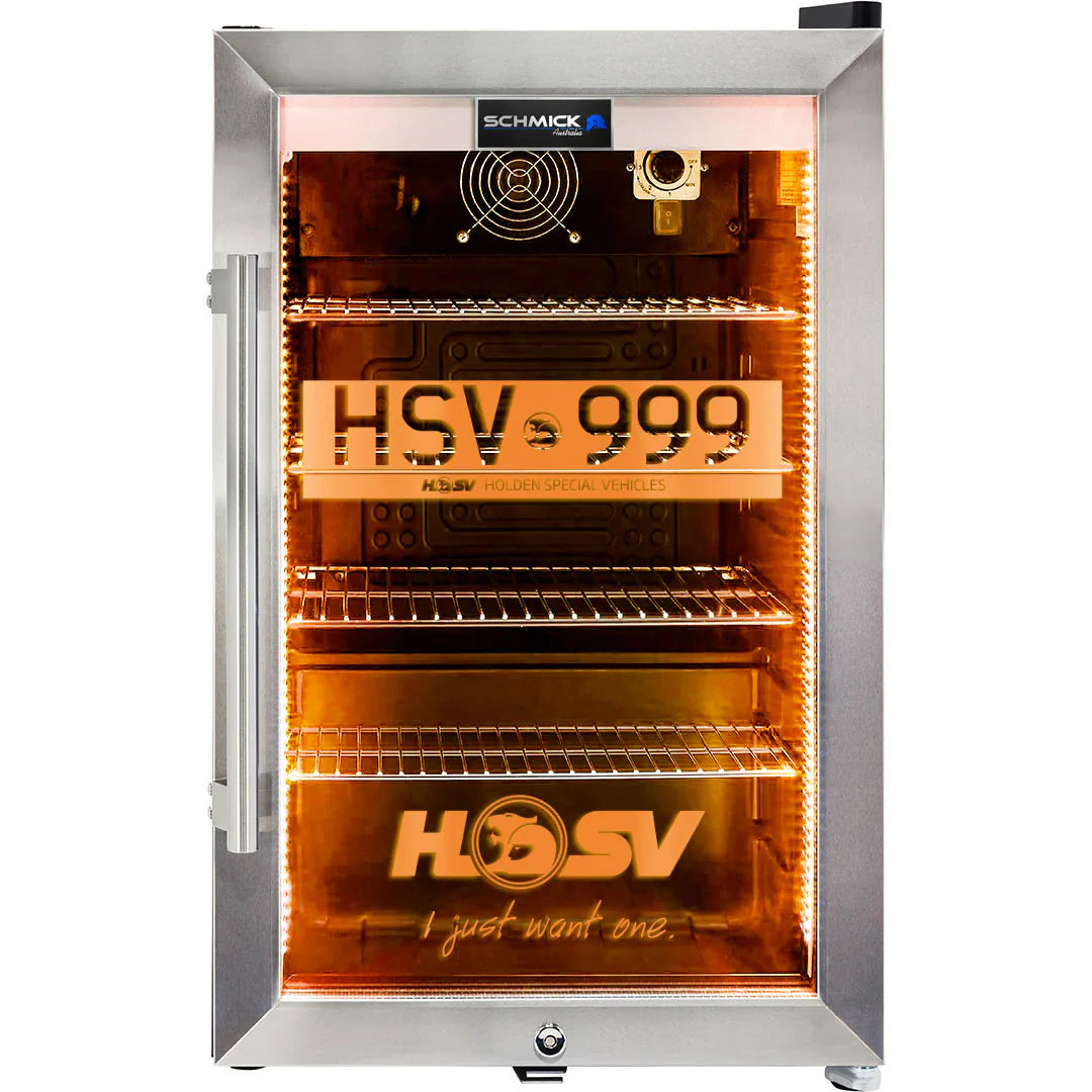 HSV GTSR W1 branded bar fridge. Great gift idea! Add You Own Number Plate To Door! HUS-SC70-SS-GTSR-W1