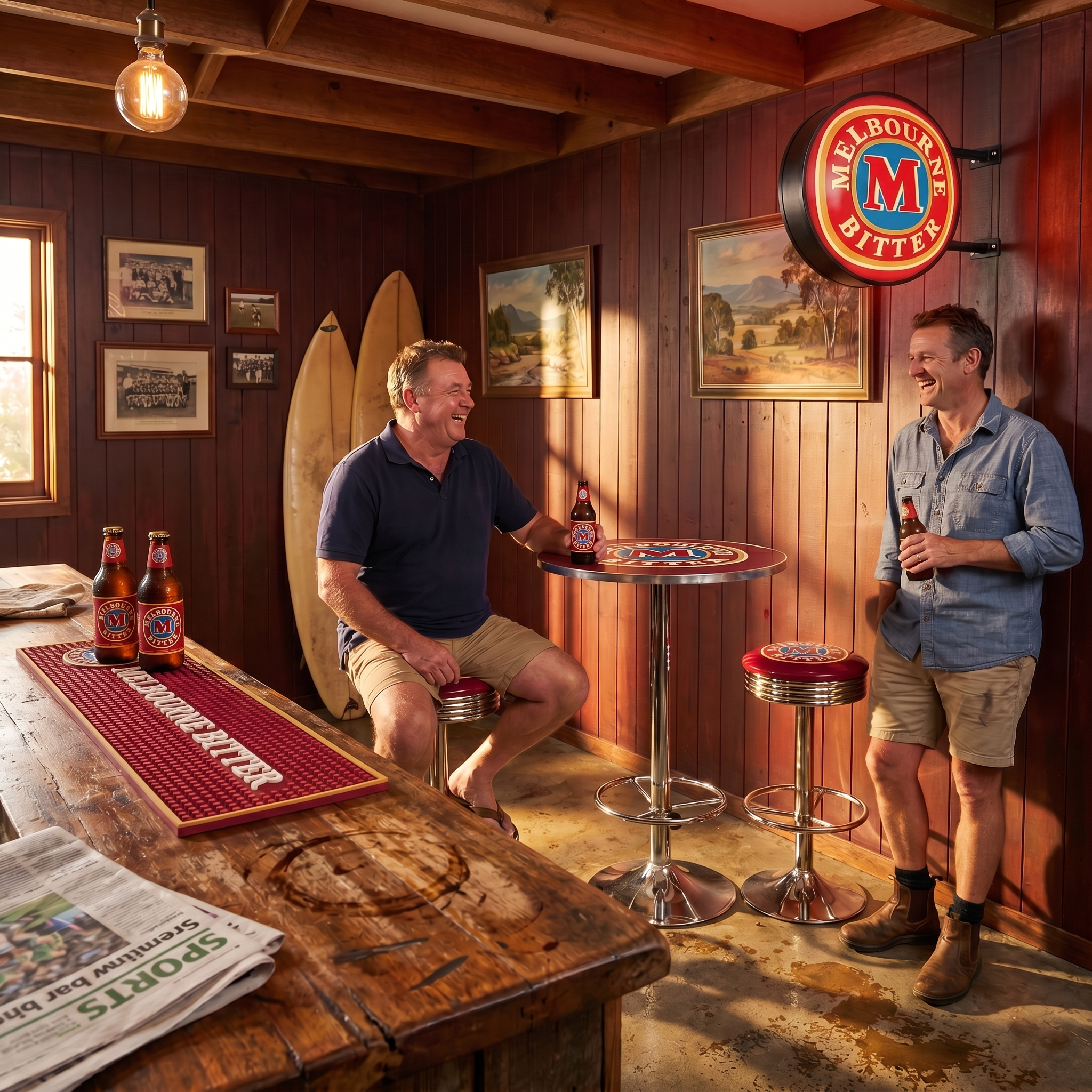 Melbourne Bitter Retro Bar Stool and Table Set