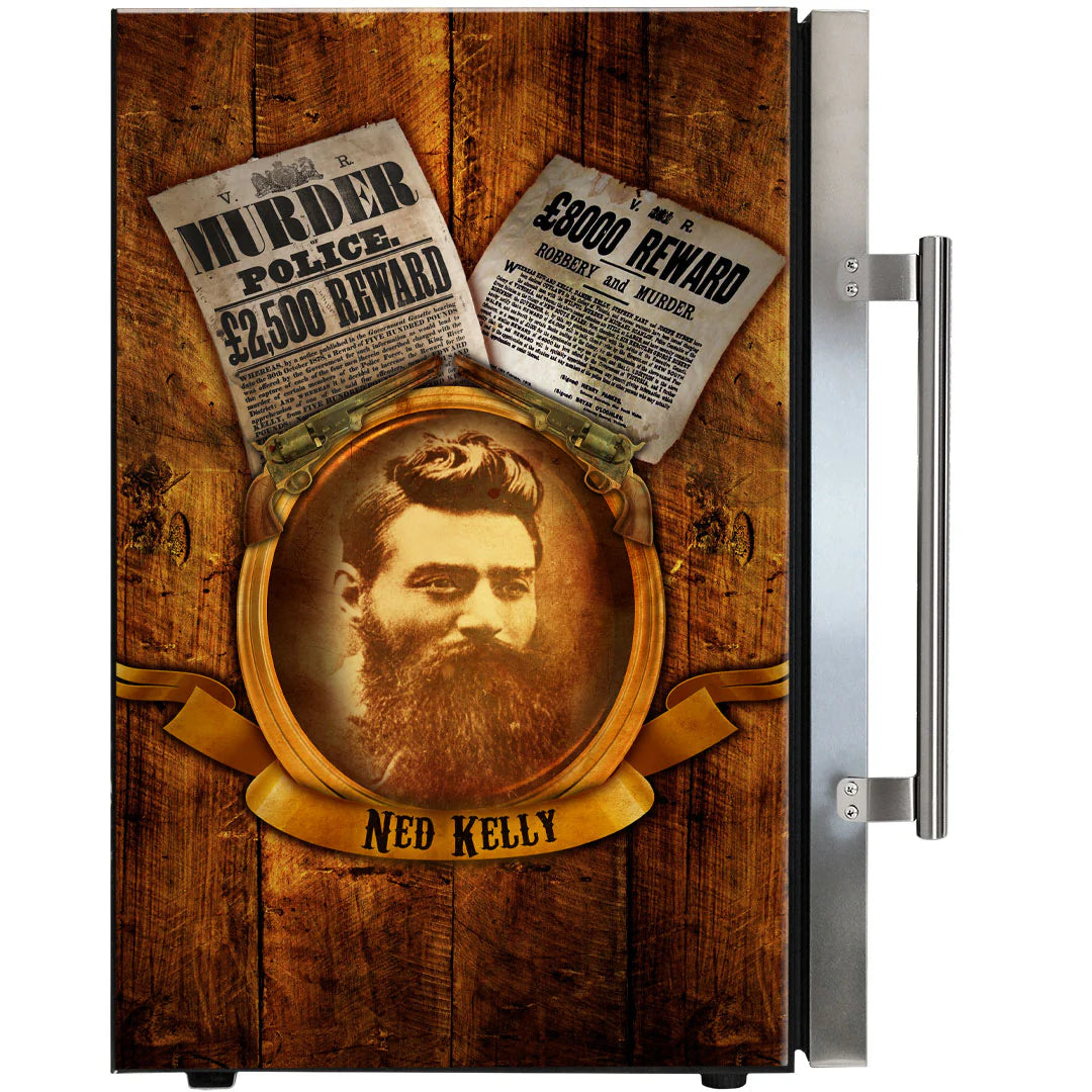 Ned Kelly Designed Glass Door Bar Fridge 70 Litre White