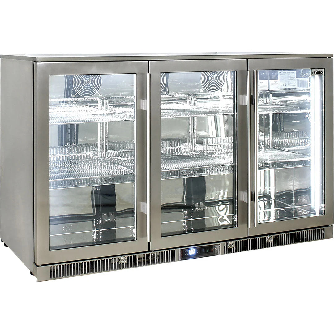 Rhino ENVY 3 Door Bar Fridge Coldest Beer 43ºC+ Best Alfresco 316 Marine Grade Stainless Quiet With No Condensation