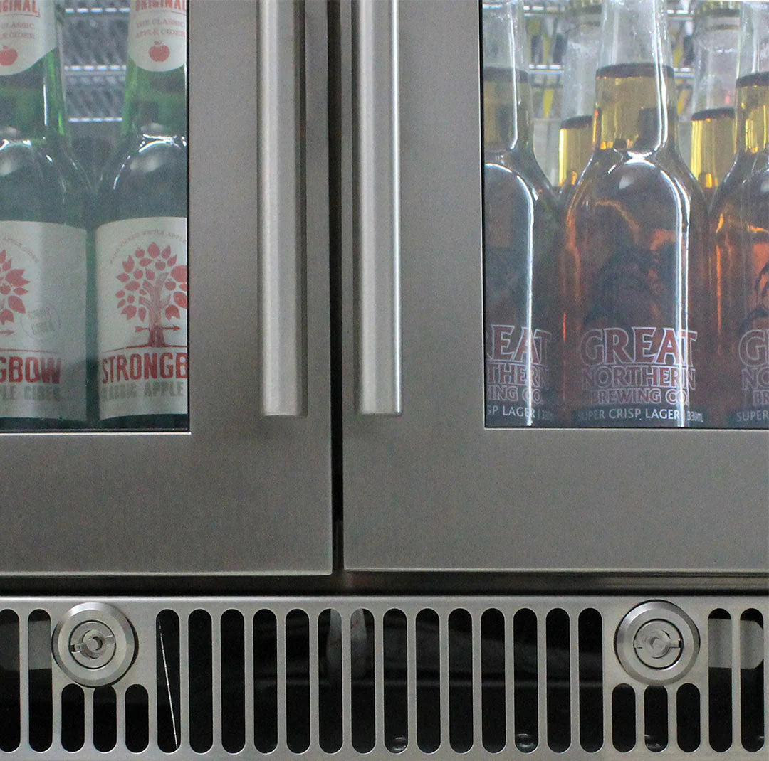 Rhino ENVY 3 Door Bar Fridge Coldest Beer 43ºC+ Best Alfresco 316 Marine Grade Stainless Quiet With No Condensation