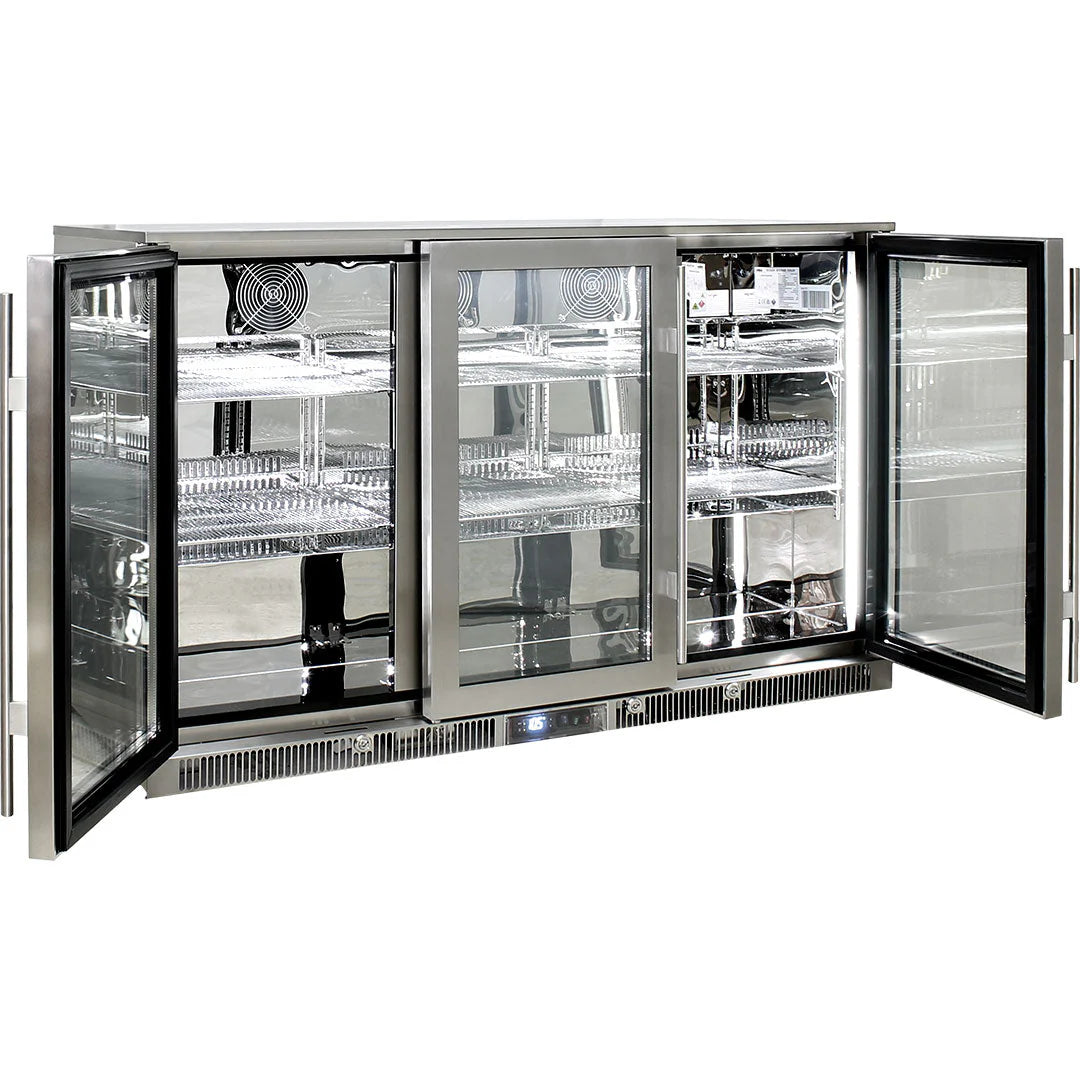 Rhino ENVY 3 Door Bar Fridge Coldest Beer 43ºC+ Best Alfresco 316 Marine Grade Stainless Quiet With No Condensation
