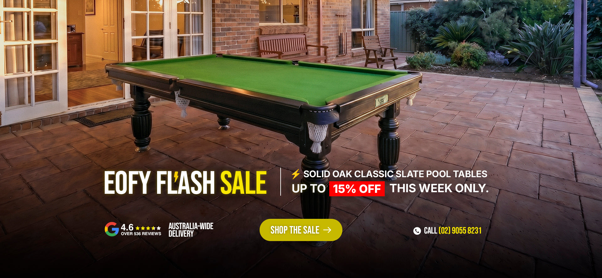 POOL TABLE OAK INSTALL MAN CAVE WEB DESKTOP QUALITY EOFY-V1