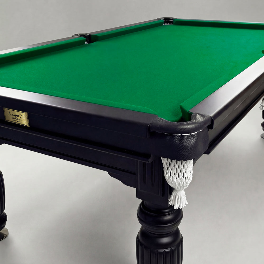 7ft slate pool table black frame green felt Australia