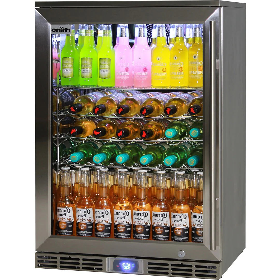Rhino Alfresco Bar Fridge Glass Door Outdoor Rated 129L