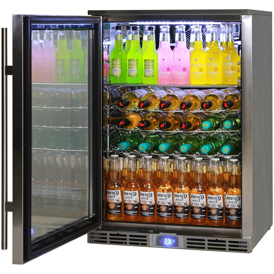 Rhino Alfresco Bar Fridge Glass Door Outdoor Rated 129L