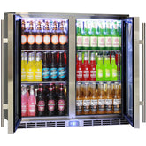 Rhino Glass 2 Door Energy Efficient Alfresco 208L Bar Fridge with LOW E Glass