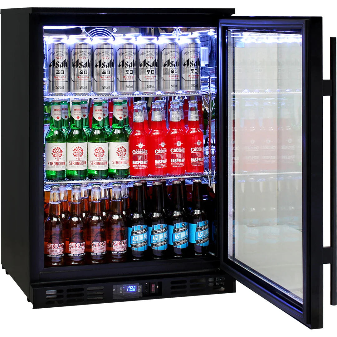 Rhino Night Club Commercial Multi Light Colored Black 1 Door Bar Fridge
