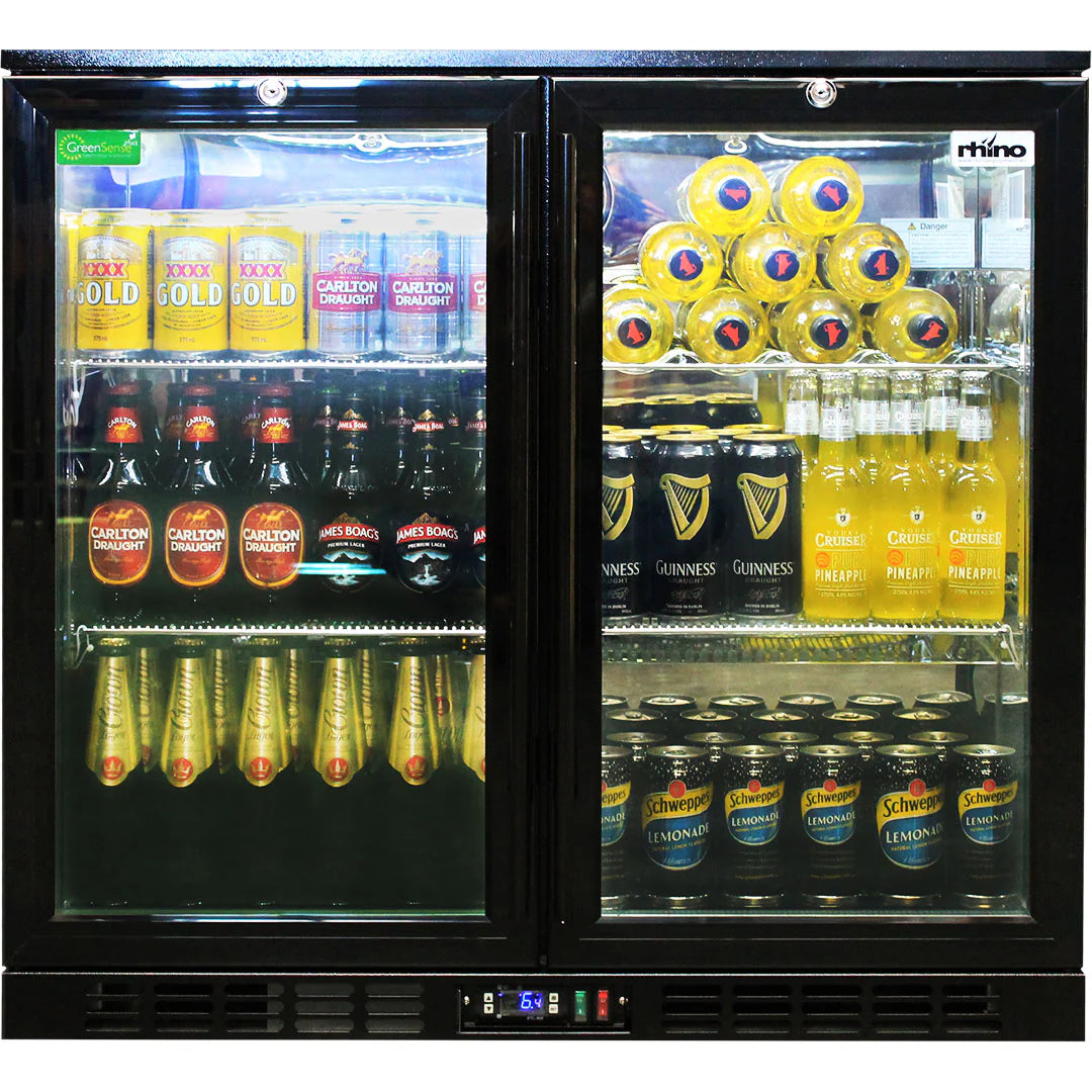 Rhino Night Club Quiet Running Multi LED Light Coloured Bar Fridge (ON BACK ORDER FOR MID JUL)