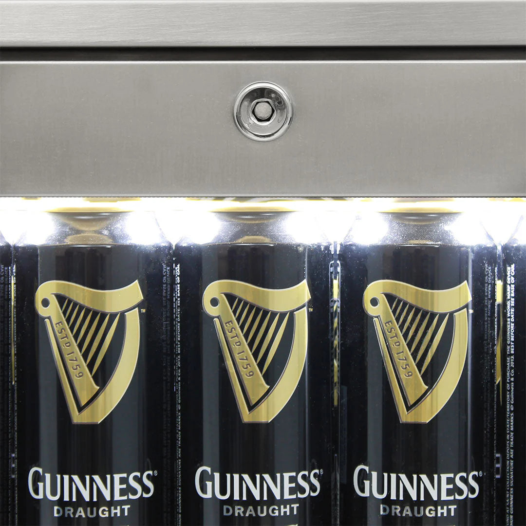 Rhino Quiet Running Stainless Steel 1 Heated Glass Door Bar Fridge With Low Energy Consumption - Left Hinged