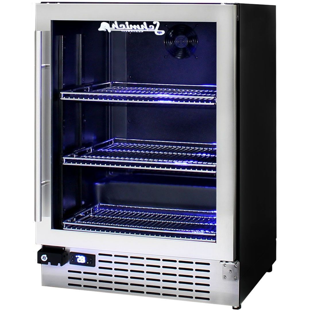 Bar Fridge - Schmick Under Bench Glass Door Bar Fridge Triple Glazed - Model JC132B Right Hinged