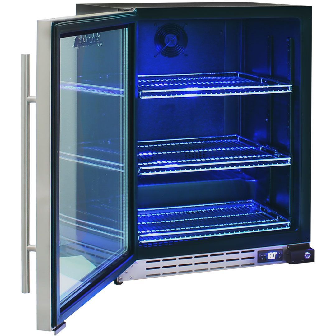 Bar Fridge - Schmick Under Bench Glass Door Bar Fridge Triple Glazed - Model JC132B Right Hinged