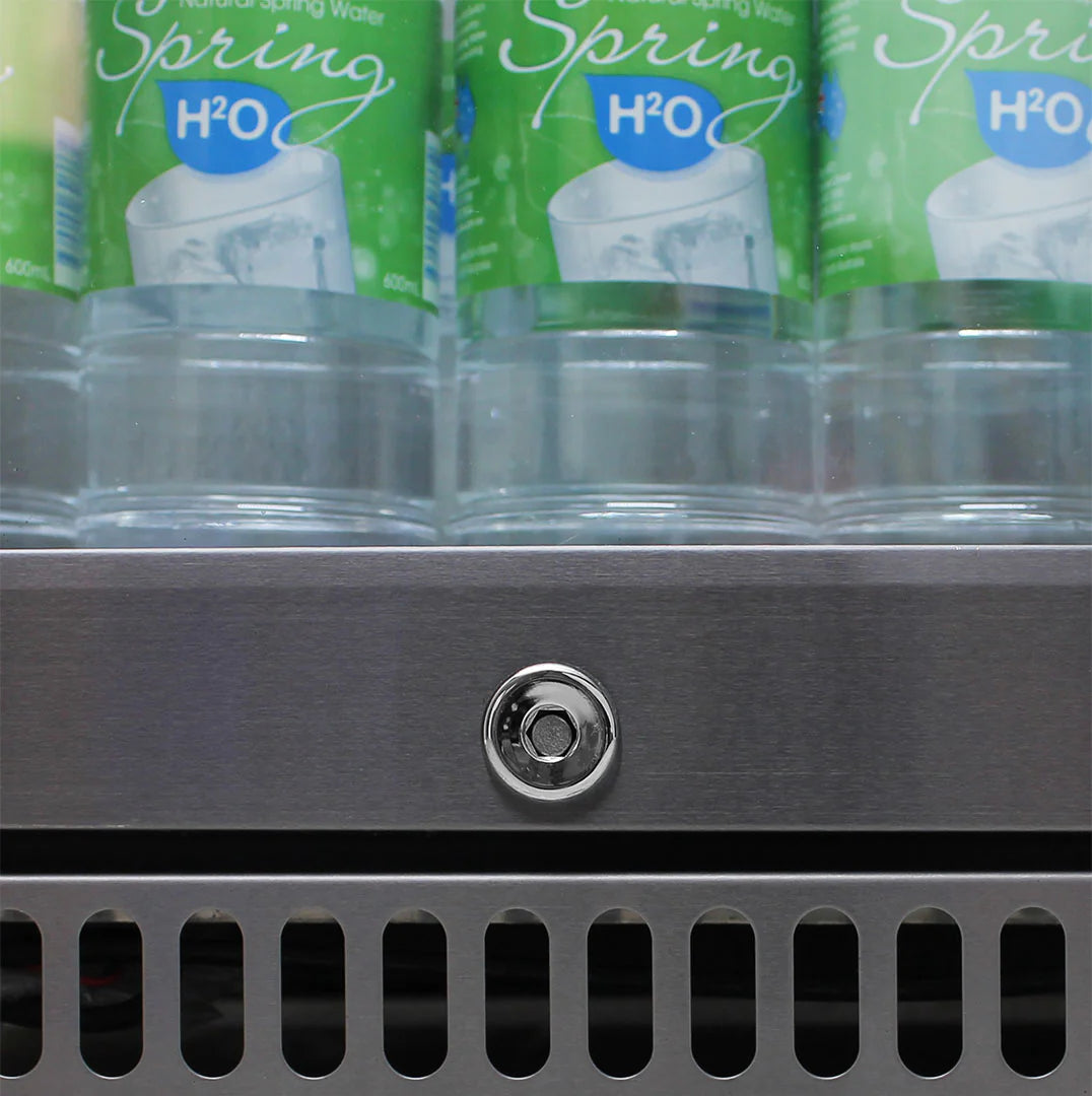 Schmick 304 Stainless Steel Bar Fridge Tropical Rated With Heated Glass and Triple Glazing Model SK118L-SS