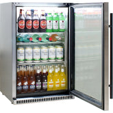 Schmick 304 Stainless Steel Bar Fridge Tropical Rated With Heated Glass and Triple Glazing 1 Door Model SK118R-SS