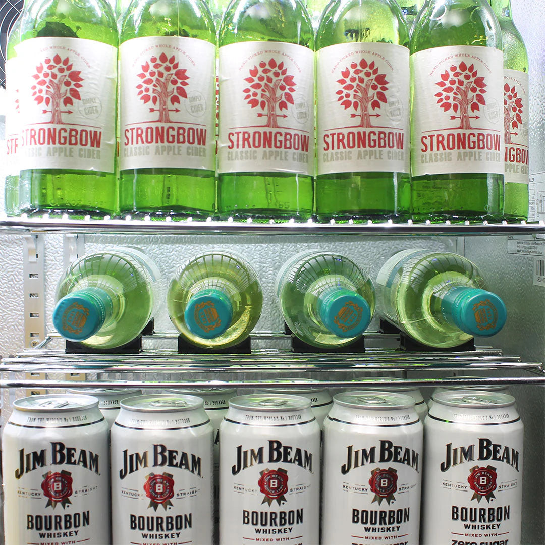 Schmick Black Bar Fridge 2 Door With Heated Glass and Triple Glazing Model SK190-B