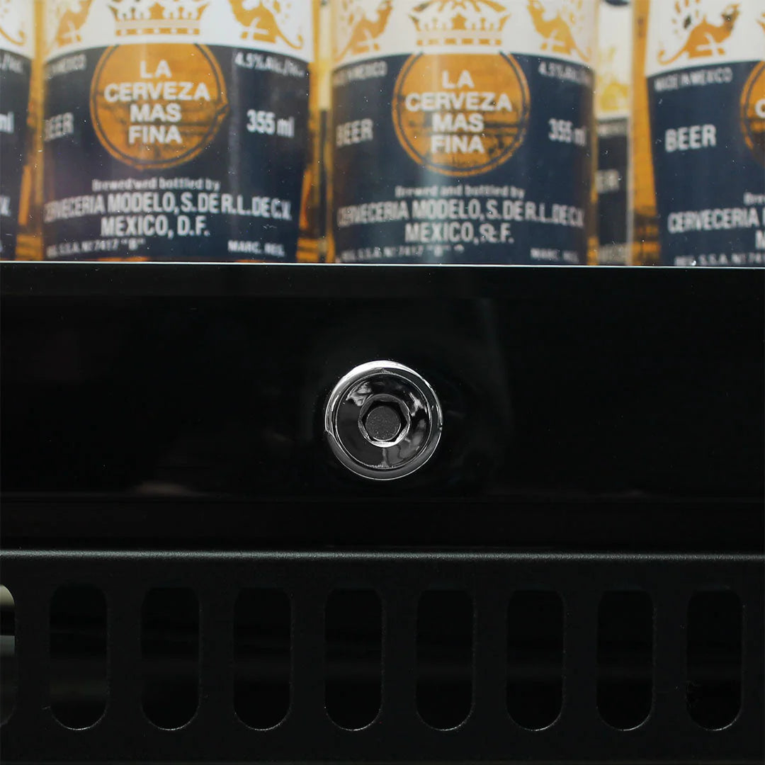 Schmick Black Bar Fridge 2 Door With Heated Glass and Triple Glazing Model SK190-B