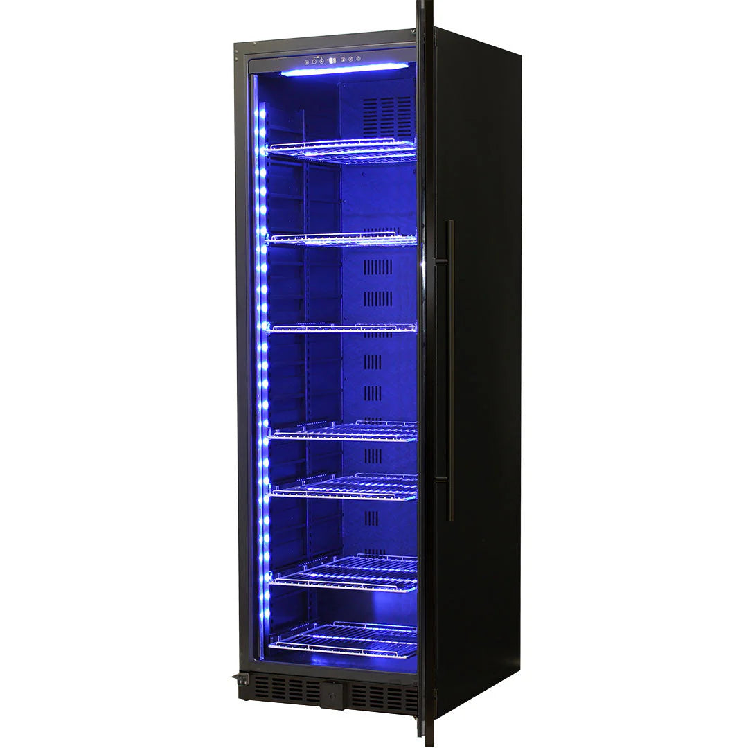 Schmick Black Upright Glass Door Drinks Refrigerator Model BD425RB-B Right Hinged (ON BACKORDER FOR LATE SEPT 2024)