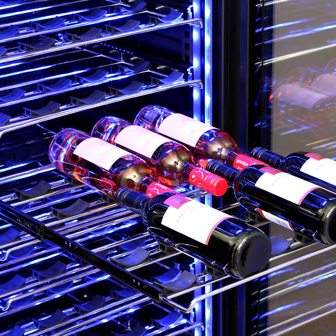 Schmick Black Upright Glass Door Drinks Refrigerator Model BD425B-B Left Hinged