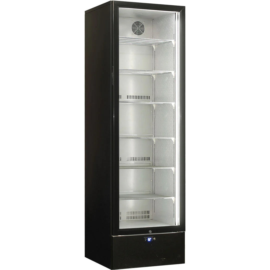Schmick Classy Upright Heated Glass 1 Door Bar Fridge - Model SK422L-B-HD (ON BACK ORDER END AUG 2024)