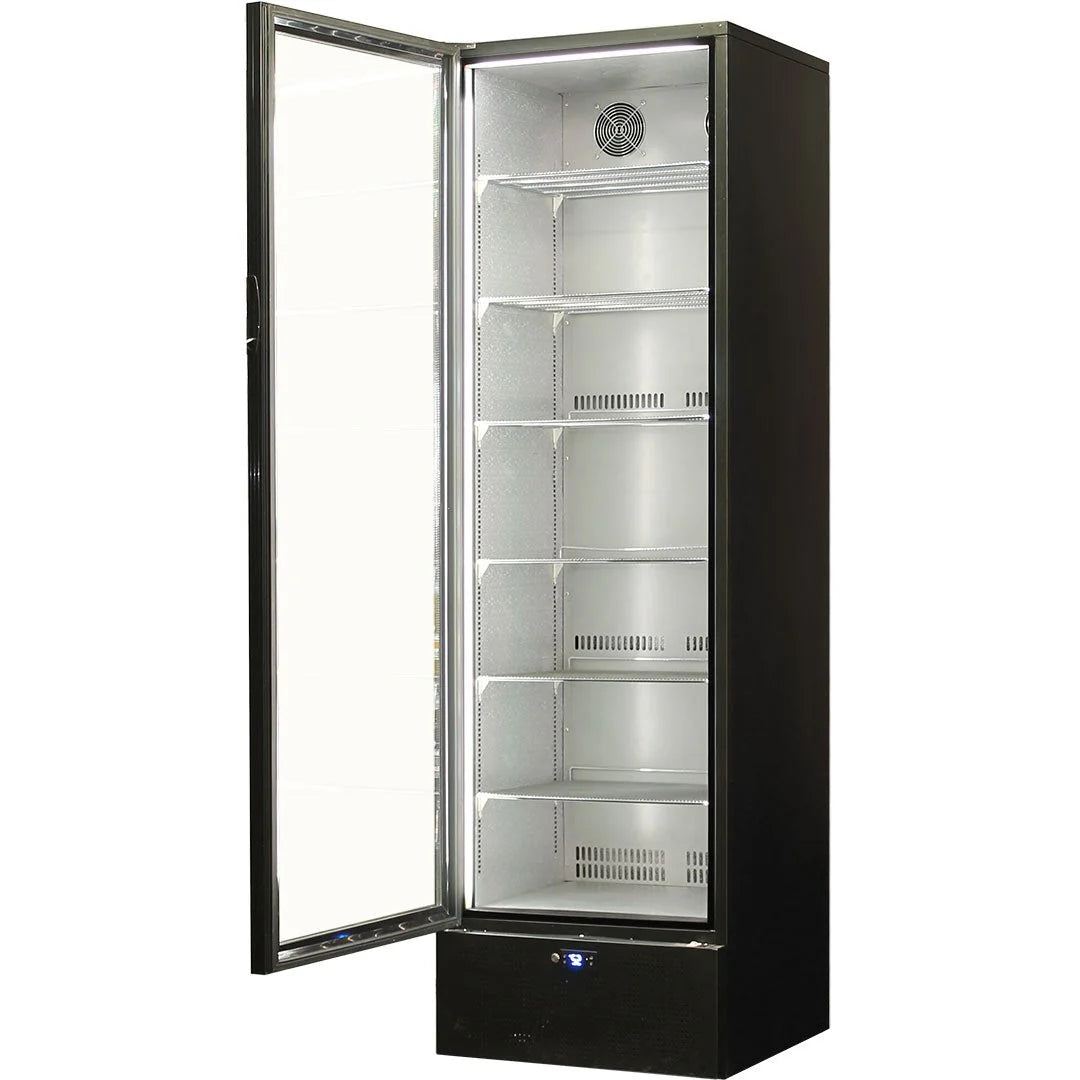 Schmick Classy Upright Heated Glass 1 Door Bar Fridge - Model SK422L-B-HD (ON BACK ORDER END AUG 2024)
