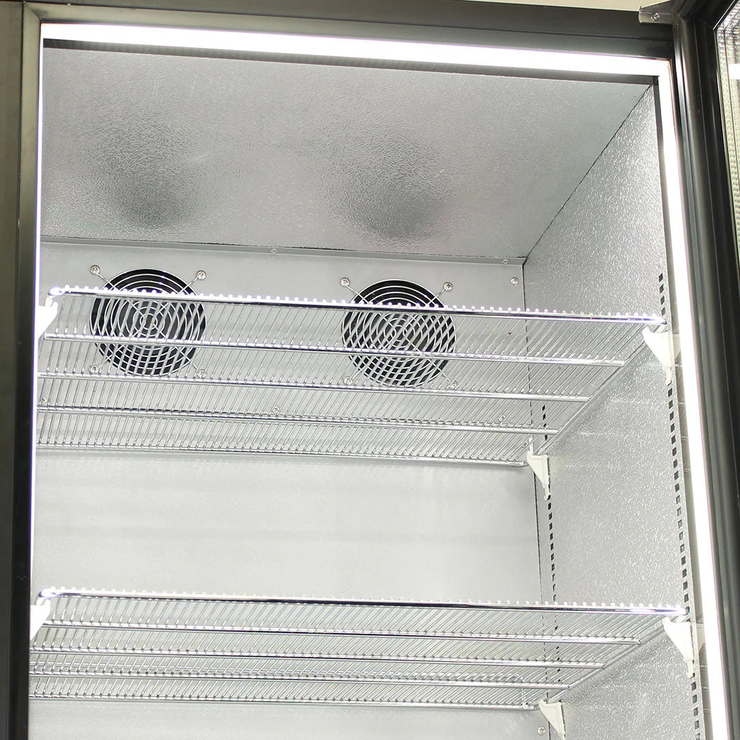 Schmick Classy Upright Heated Glass 1 Door Bar Fridge - Model SK422L-B-HD (ON BACK ORDER END AUG 2024)