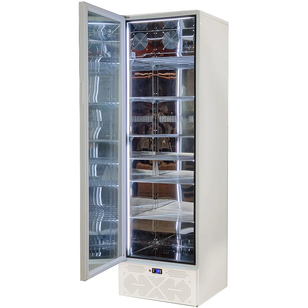 Schmick Classy White Upright Heated Glass 1 Door Bar Fridge - Model SK422L-W-HD (ON BACK ORDER FOR LATE AUGUST 2024)