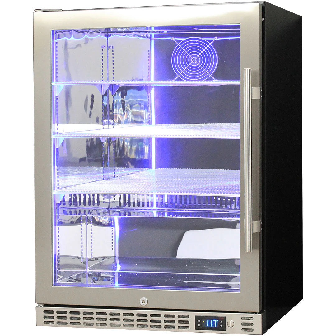 Schmick Quiet Running Front Venting Under Bench Glass Door Bar Fridge Heated Glass Model SK156L-HD