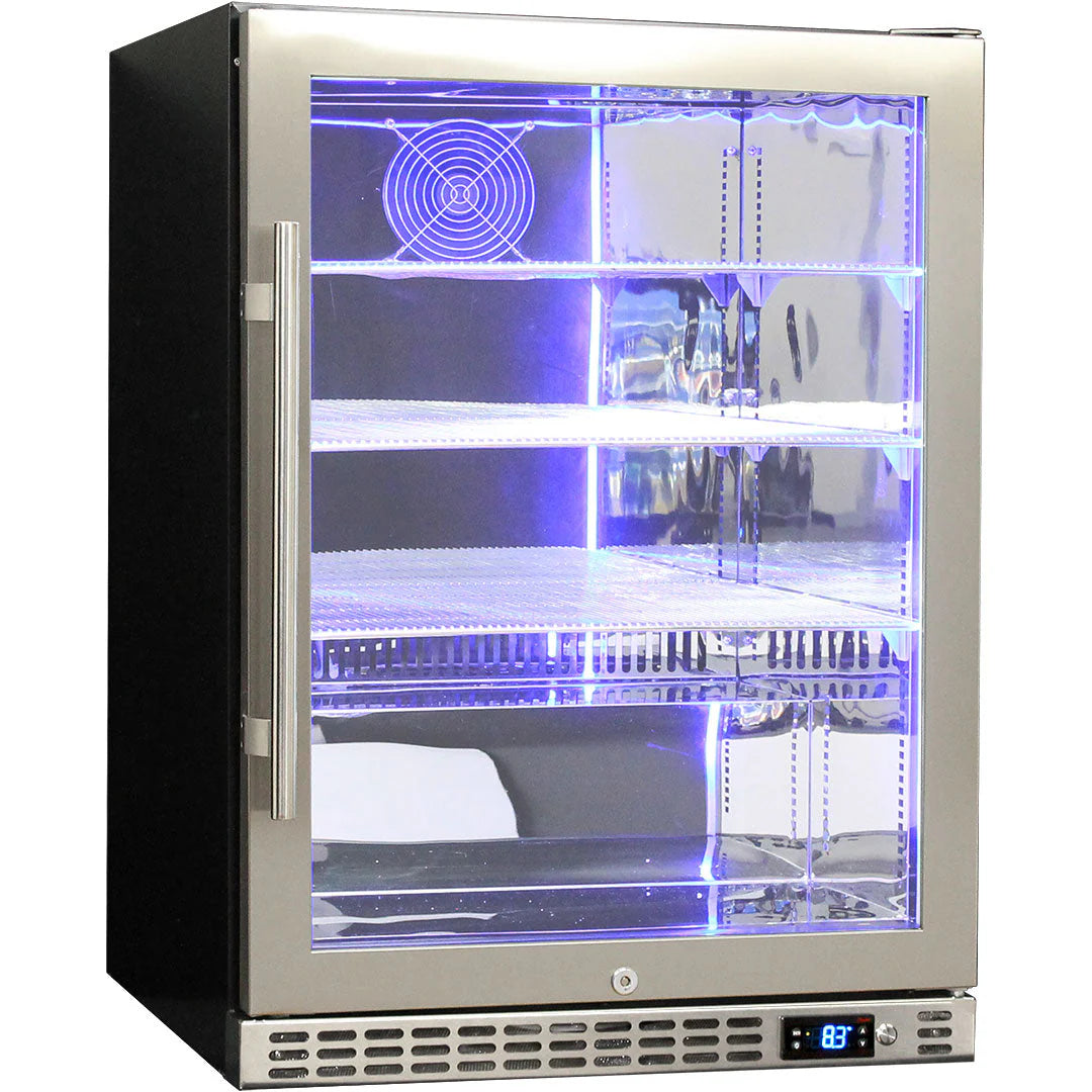 Schmick Quiet Running Front Venting Under Bench Glass Door Bar Fridge Heated Glass Model SK156R-HD