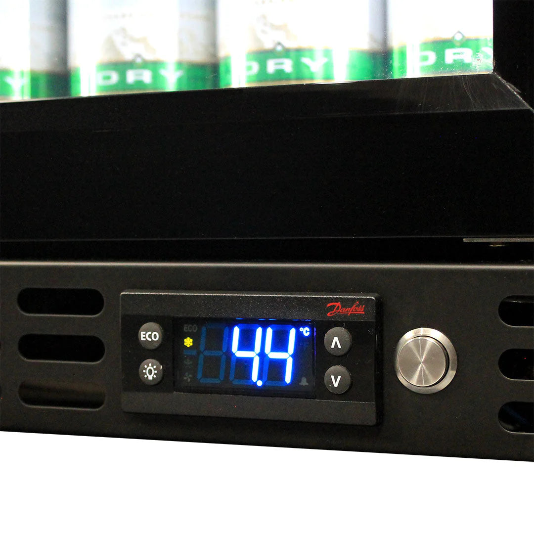 Schmick Quiet Running Front Venting Under Bench Heated Glass Door Bar Fridge - Model SK116R-B-HD (ON BACKORDER FOR MID JULY 2024)