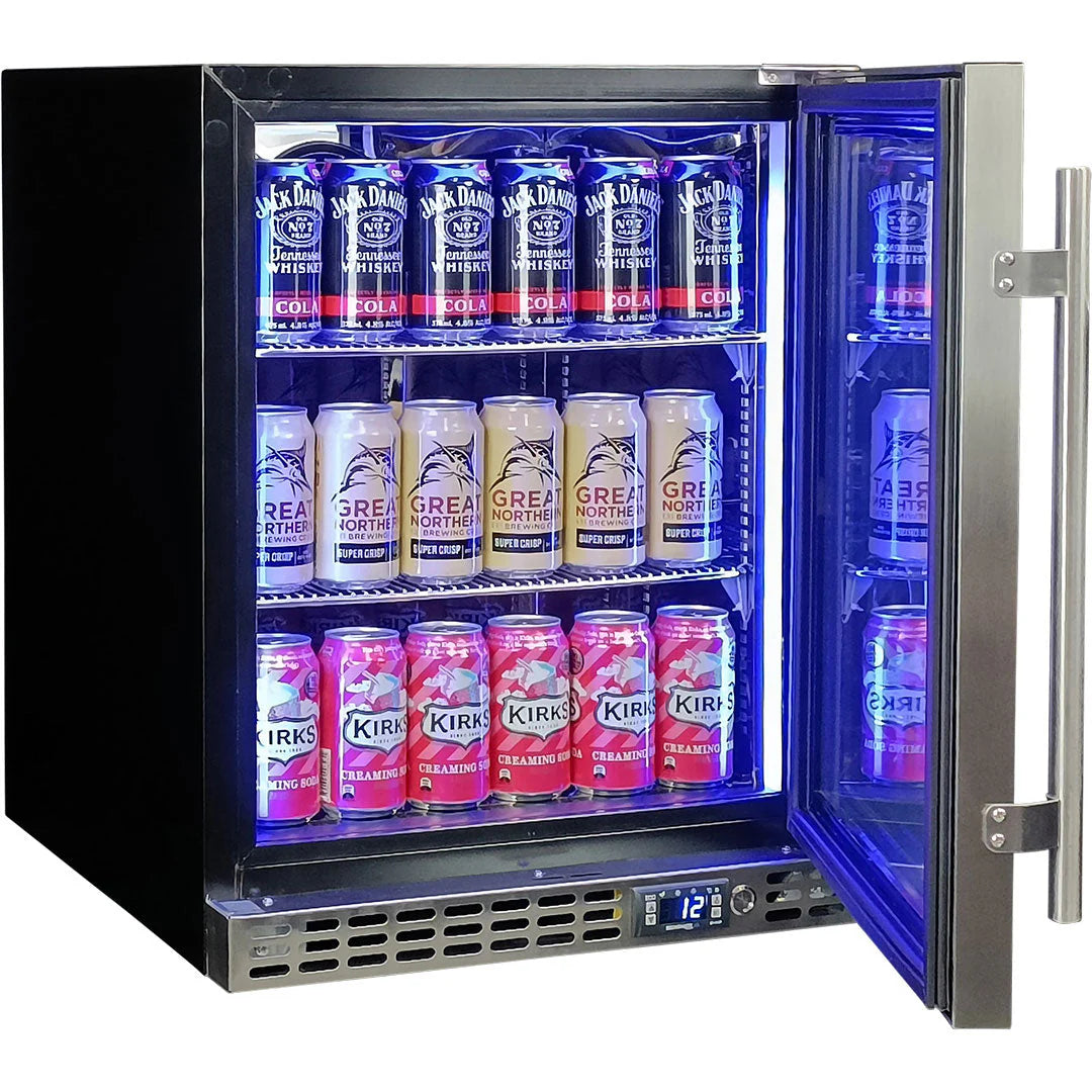 Schmick Quiet Running Front Venting Under Bench Heated Glass Door Bar Fridge Model SK86R-HD
